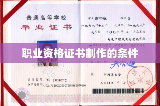 五常职业资格证书制作的条件